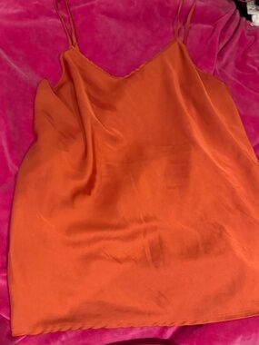 Modern Moments Burnt Orange Silk Cami Tank Top XL Adjustable Straps